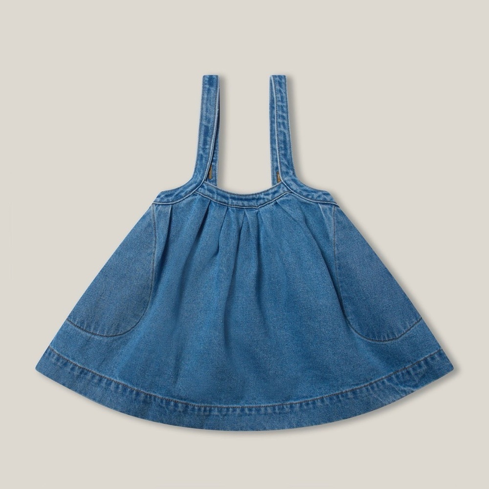 The Simple Folk Blue Denim Pinafore Dress for Kids
